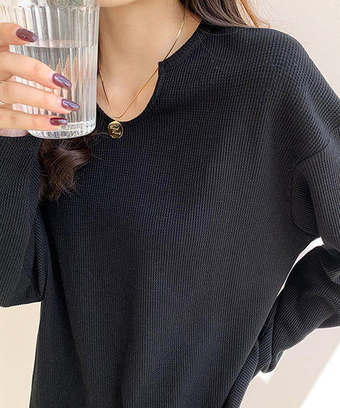 ワッフルロングリラックスTee